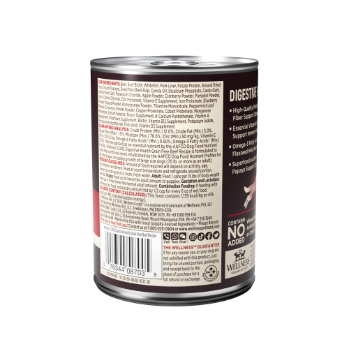 Wellness CORE Dog Digestive Health Grain Free Beef Recipe 13oz Can
