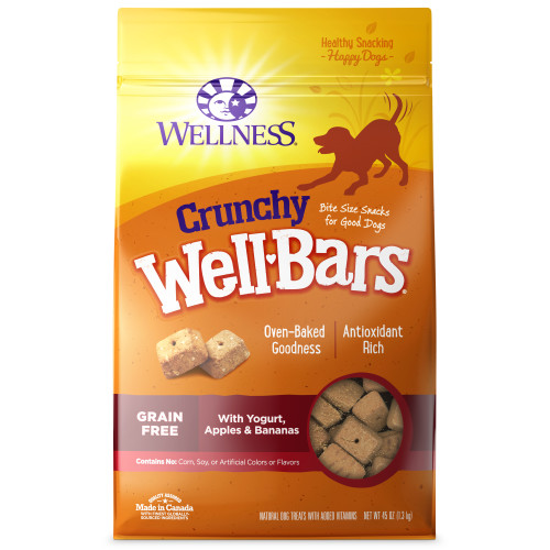 Wellness WellBars Grain Free Crunchy Dog Treats Yogurt Apples & Banana 50oz