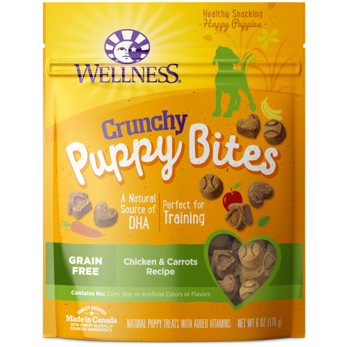 Wellness Puppy Bites Grain Free Crunchy Treats Chicken & Carrots 6oz