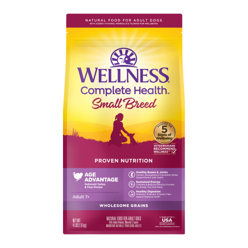 Wellness Complete Health Senior Dog Small Breed Turkey & Peas 4#