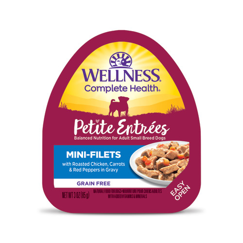 Wellness Petite Entrees Mini-Fillets Chicken Carrots Red Peppers Gravy 3oz