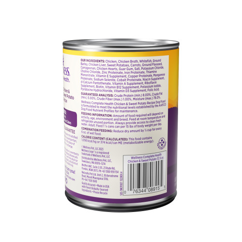 Wellness Complete Health Dog Chicken & Sweet Potato 12.5oz Can