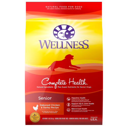 Wellness Complete Health Senior Dog Chicken & Barley Recipe 15#