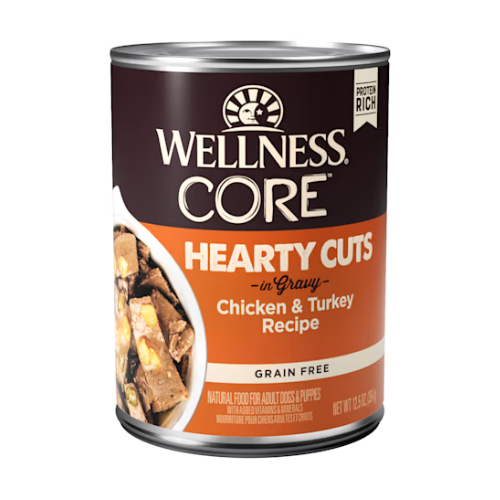 Wellness CORE Hearty Cuts Dog Grain Free Chicken & Turkey 12.5oz can