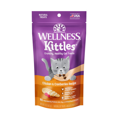 Wellness Kittles Cat Treats Chicken & Cranberry 2oz