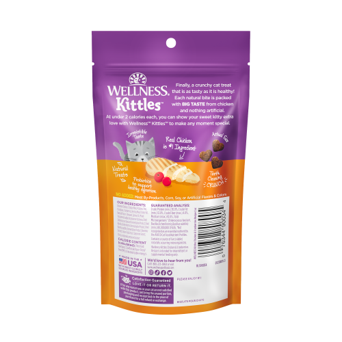Wellness Kittles Cat Treats Chicken & Cranberry 2oz