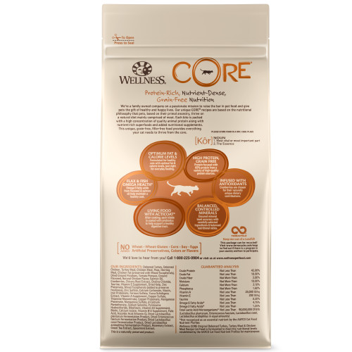 Wellness CORE Cat Grain Free Turkey & Chicken Recipe 11#