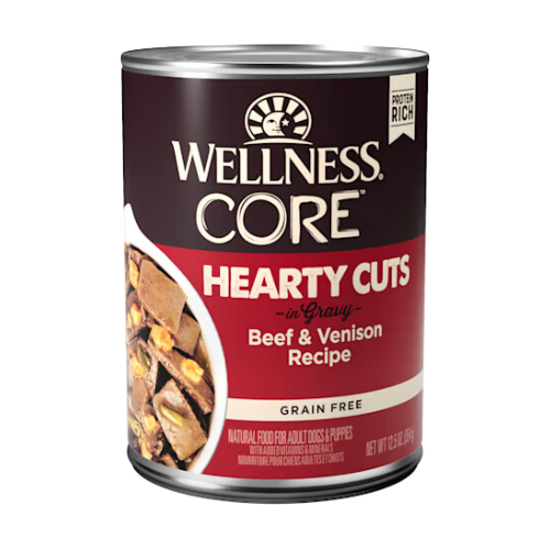 Wellness CORE Hearty Cuts Dog Grain Free Beef & Venison 12oz can