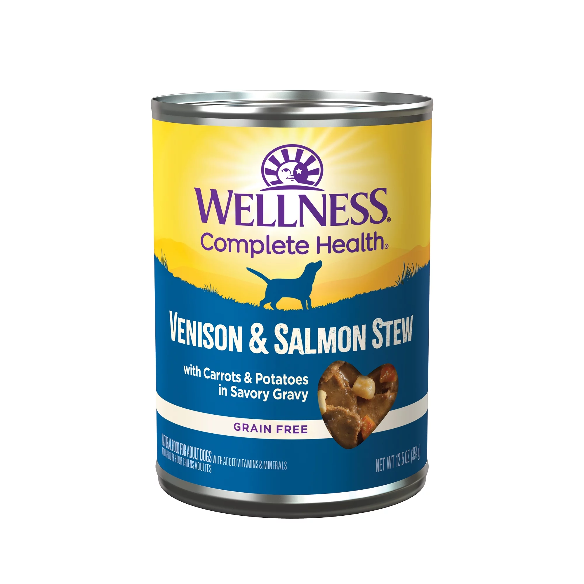 Wellness Dog Grain Free Thick & Chunky Venison & Salmon Stew 12.5oz Can