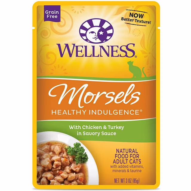 Wellness Cat Healthy Indulgence Chicken & Turkey Morsels in Sauce 3oz Pouch
