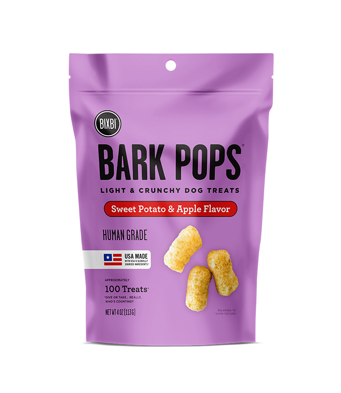 Bixbi Bark Pops Dog Treats Light and Crunchy Sweet Potato & Apple 4oz