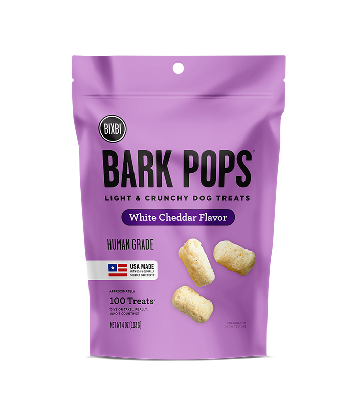 Bixbi Bark Pops Dog Treats Light and Crunchy White Cheddar 4oz