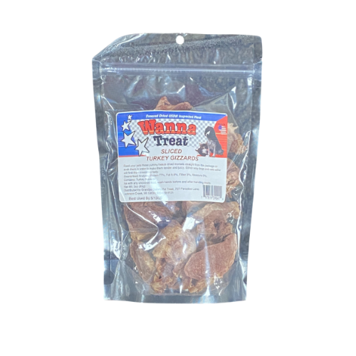 Wanna Treat Dog Treats Sliced Turkey Gizzards 3oz