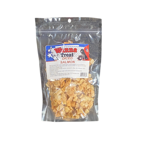 Wanna Treat Dog Treats Diced Salmon 5oz