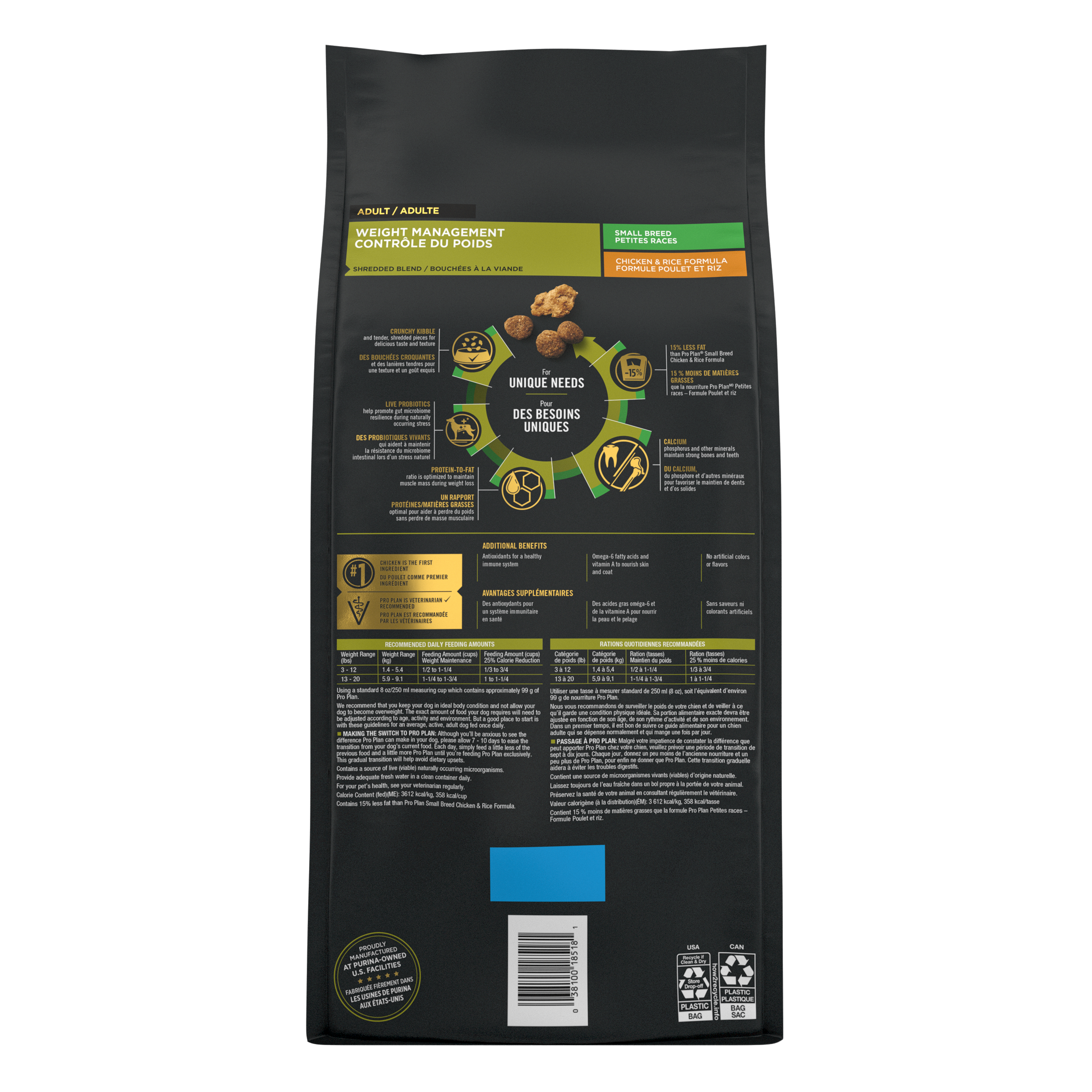 Purina Pro Plan Dog Small Breed Weight Management Chicken & Rice 6#