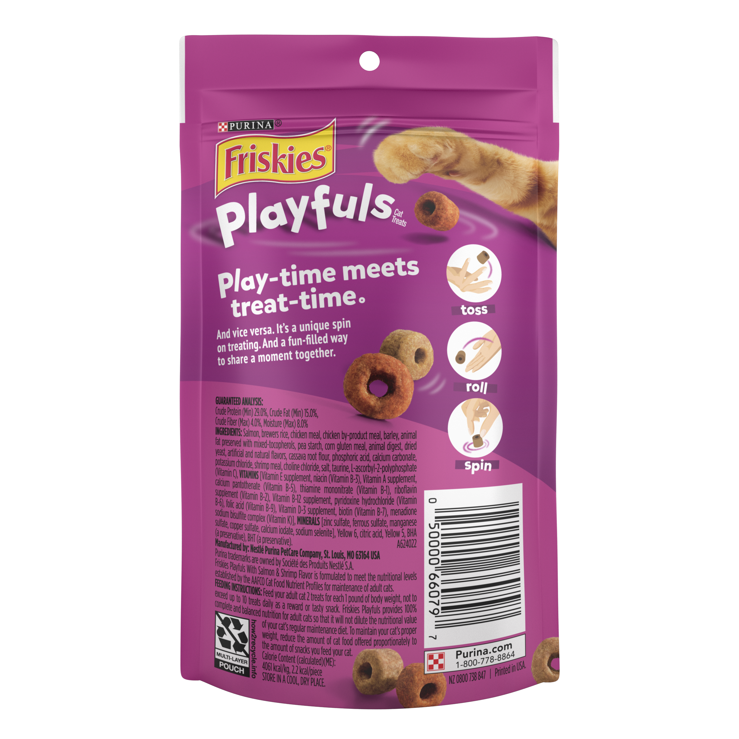Purina Friskies Playfuls Cat Treats Salmon & Shrimp 2.1oz