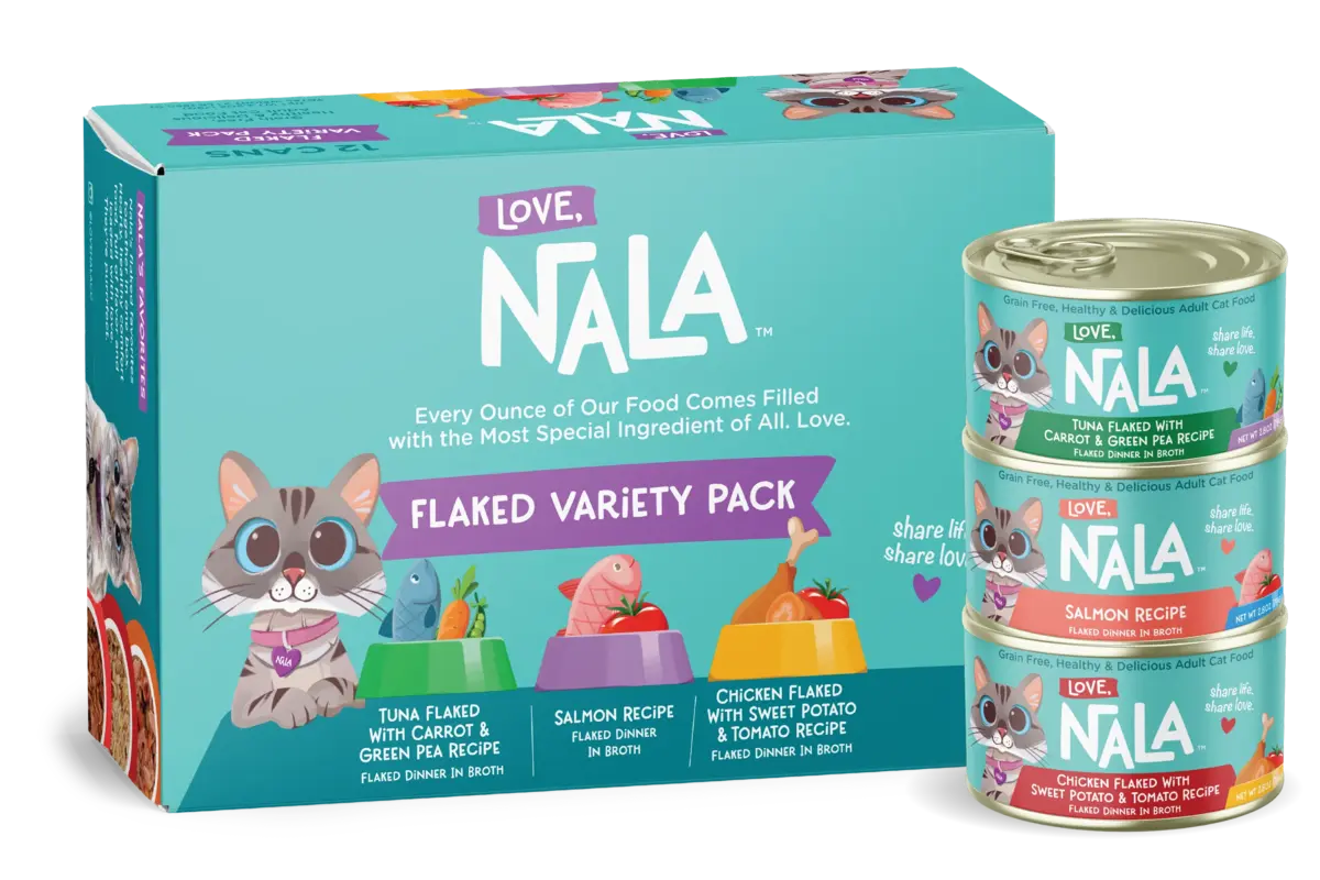 Love, Nala Flaked Variety 12 Pack 2.8oz Cat Food Cans