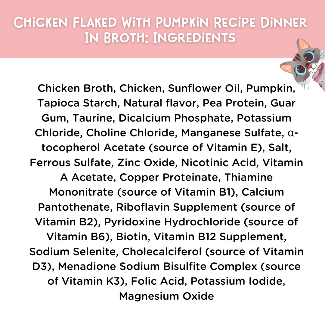 Love, Nala Cat Flaked Chicken & Pumpkin in Broth 2.8oz Can