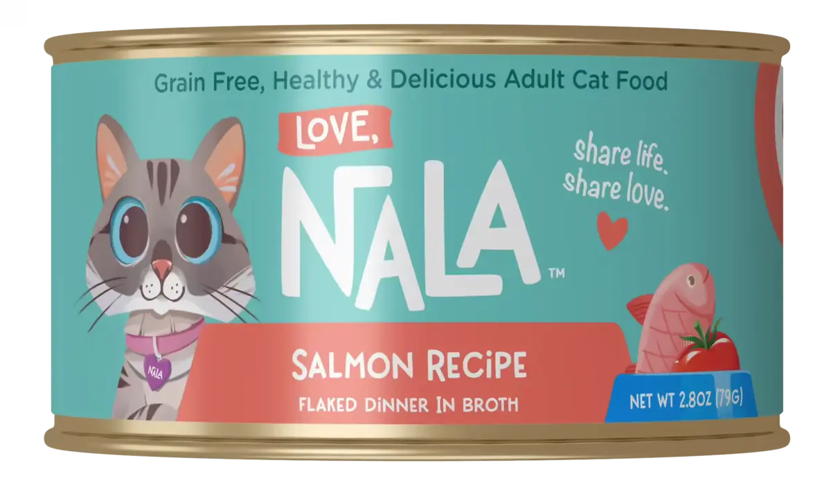 Love, Nala Cat Food Salmon Flaked in Broth Can 2.8oz