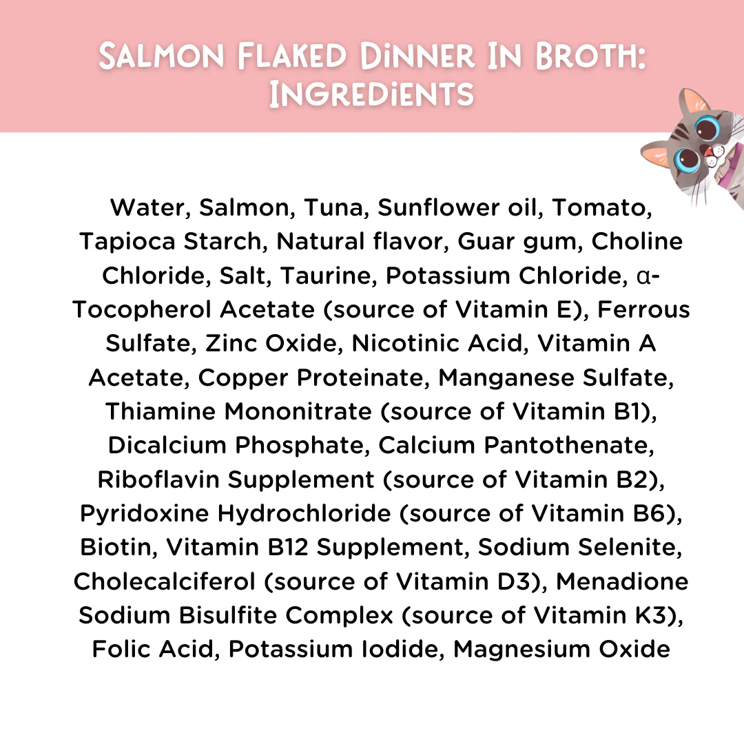Love, Nala Cat Flaked Salmon in Broth 2.8oz Can