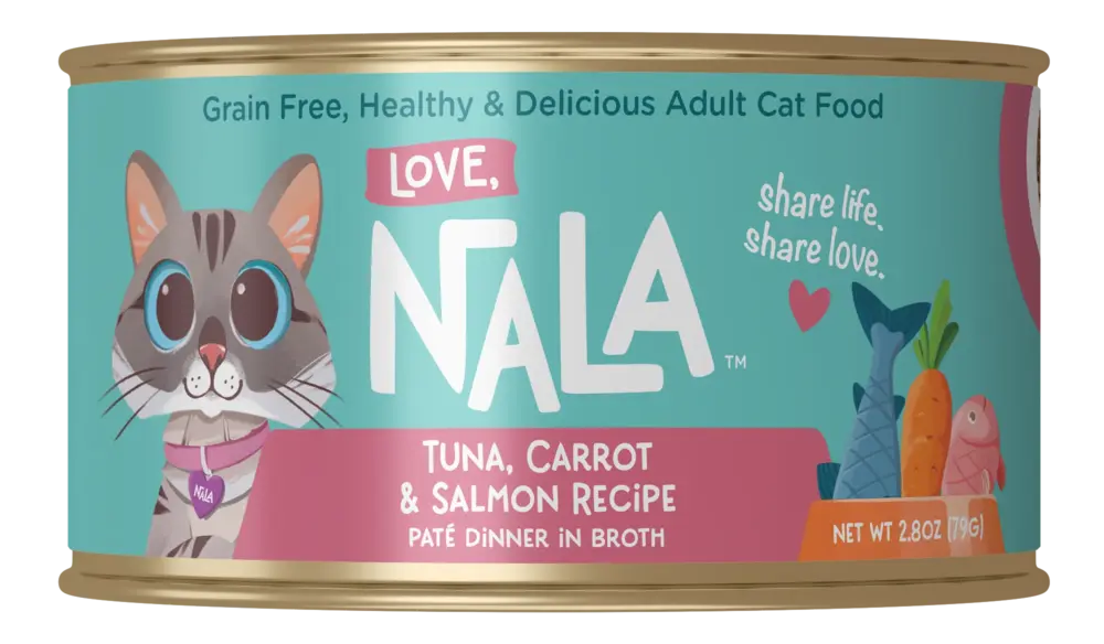 Love, Nala Cat Food Tuna & Salmon Pate With Carrot in Broth Can 2.8oz