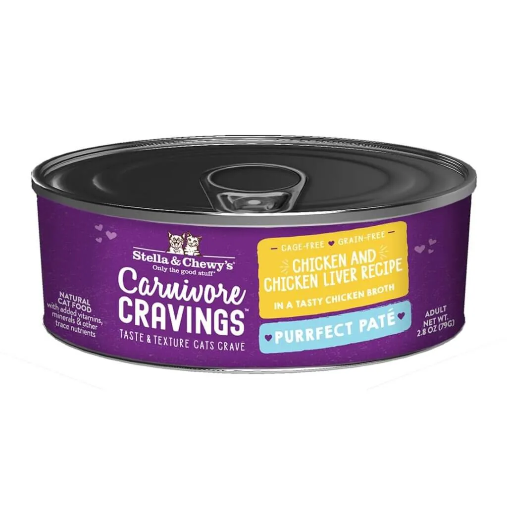 Stella & Chewys Cat Carnivore Cravings Pate Chicken & Liver Can 2.8oz