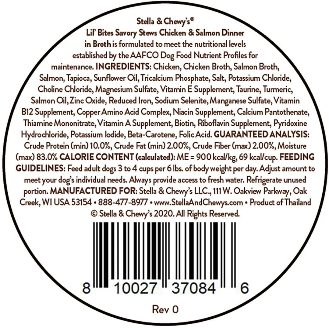 Stella & Chewy's Dog Small Breed Lil Bites Chicken & Salmon Stew 2.7oz