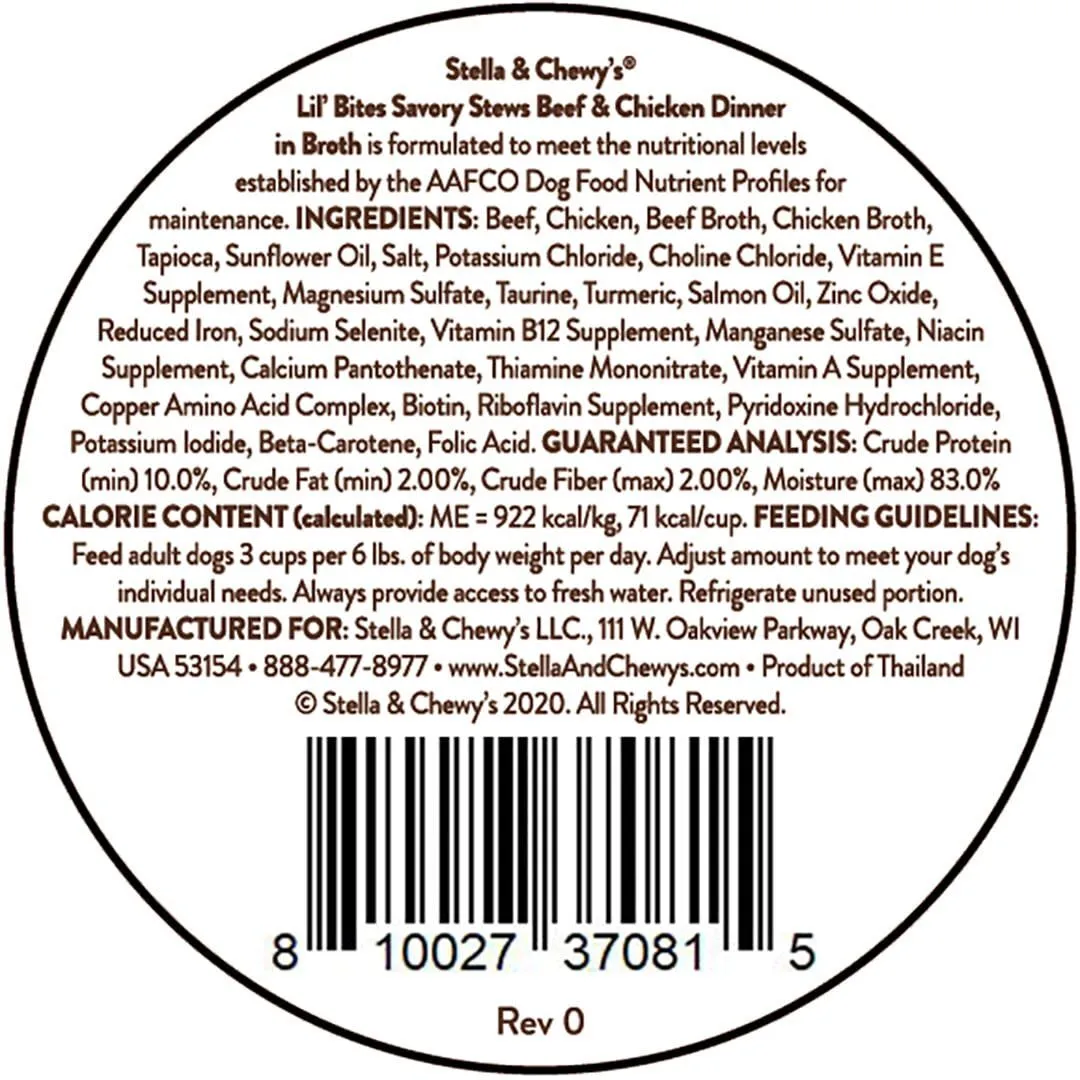 Stella & Chewy's Dog Small Breed Lil Bites Beef & Chicken Stew 2.7oz