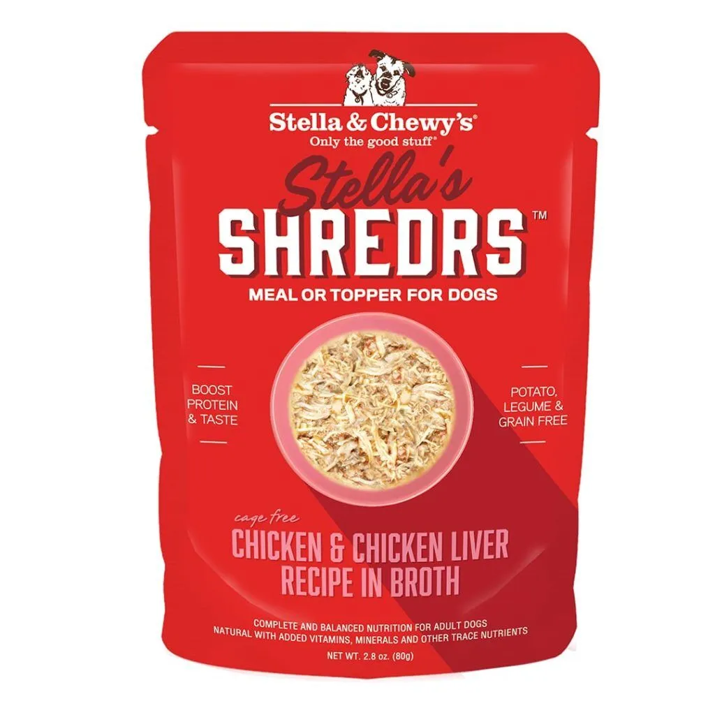 Stella & Chewys Dog Food Topper Shredrs Chicken & Chicken Liver In Broth