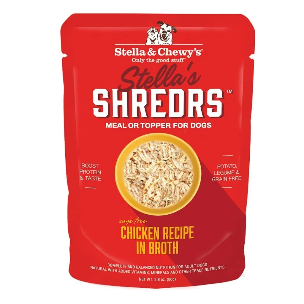 Stella & Chewys Dog Food Topper Shredrs Chicken In Broth 2.8oz