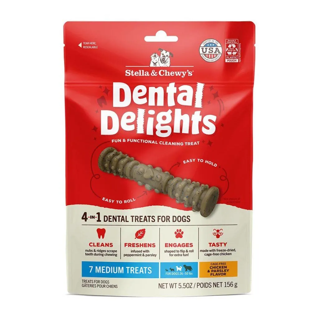 Stella & Chewys Dental Delights Dog Treat Medium 5.5oz Bag