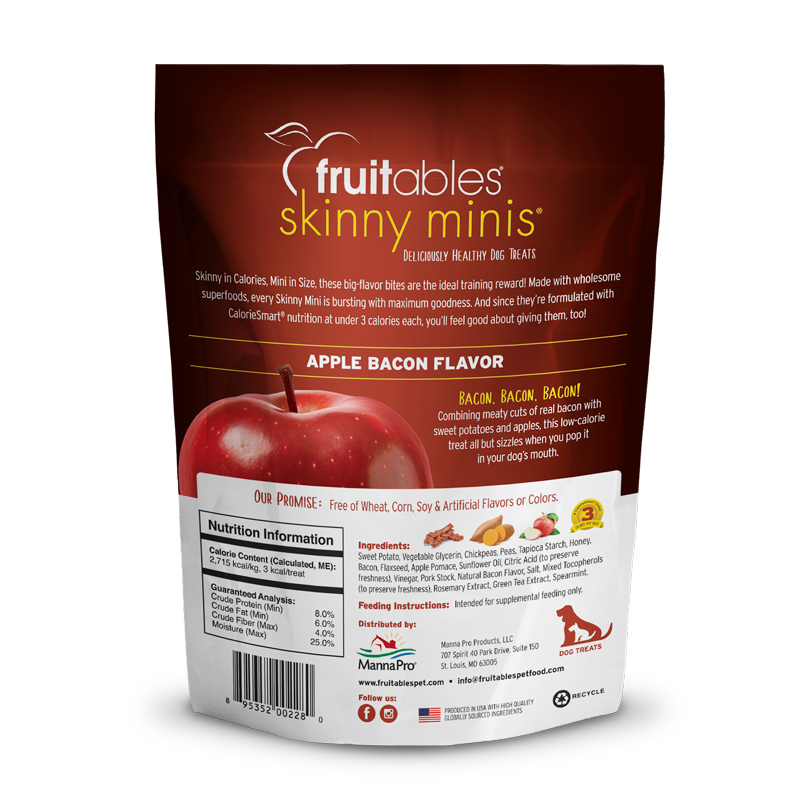 Fruitables Skinny Mini Dog Treats Apple 5oz