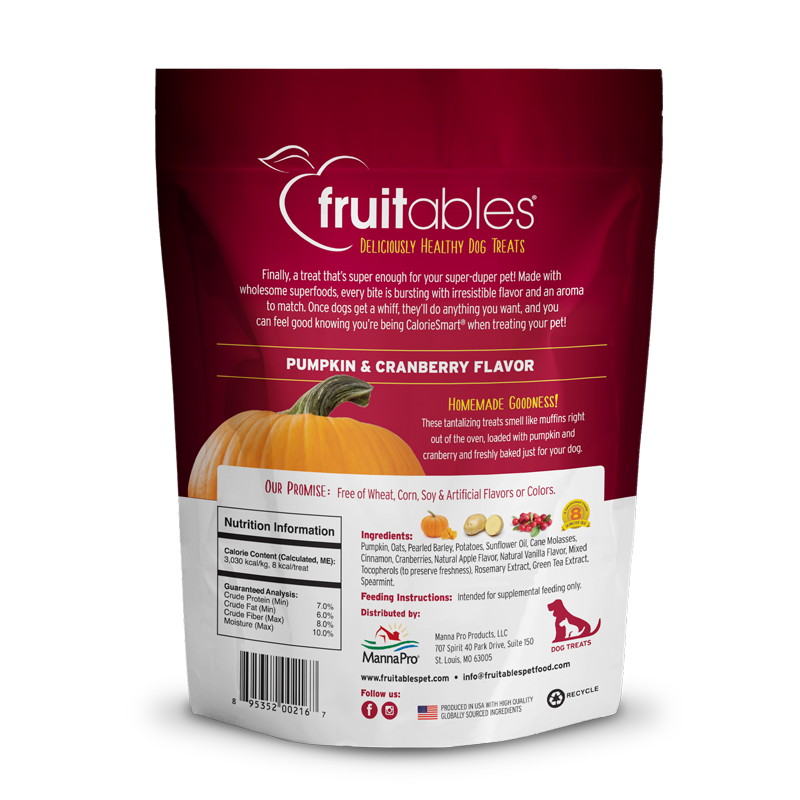 Fruitables Dog Treats Pumpkin & Cranberry 7oz