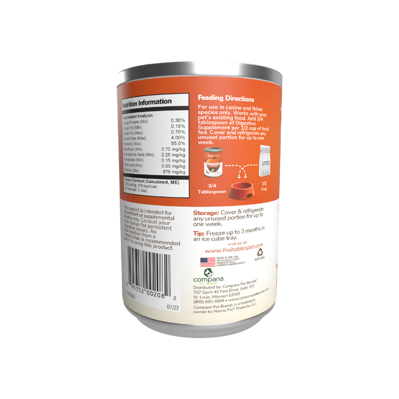 Fruitables Dog Digestive Supplement Pumpkin 15oz can