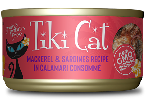 Tiki Cat Makaha Grill Mackerel & Sardines in Calamari Consomme 2.8oz Can