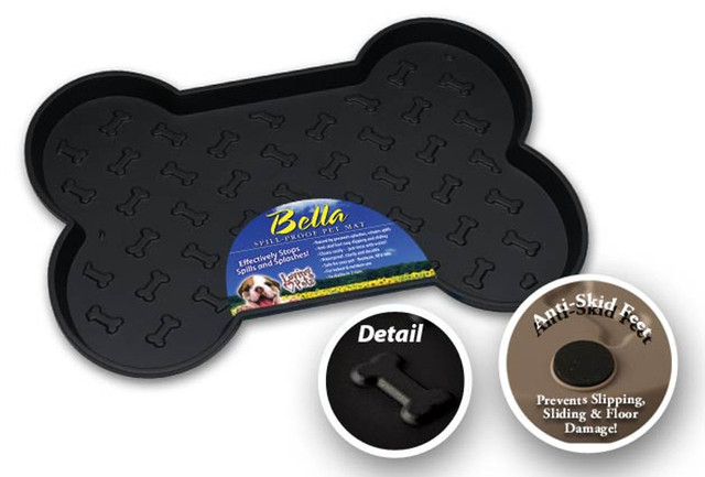 Loving Pets Bella Dog Mat Spill Proof Small Black