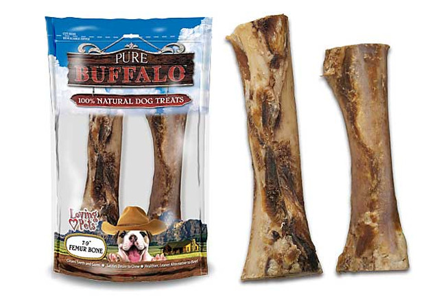 Loving Pet Pure Buffalo Meaty Femur Bone 7-9"- 2 Pack