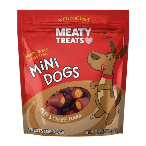 Sunshine Mills Meaty Treats Mini Dogs Beef & Cheese 25oz