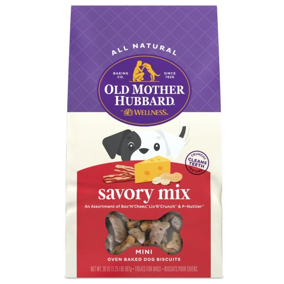 Old Mother Hubbard Classic Crunchy Mini Dog Treats Savory Mix 20oz