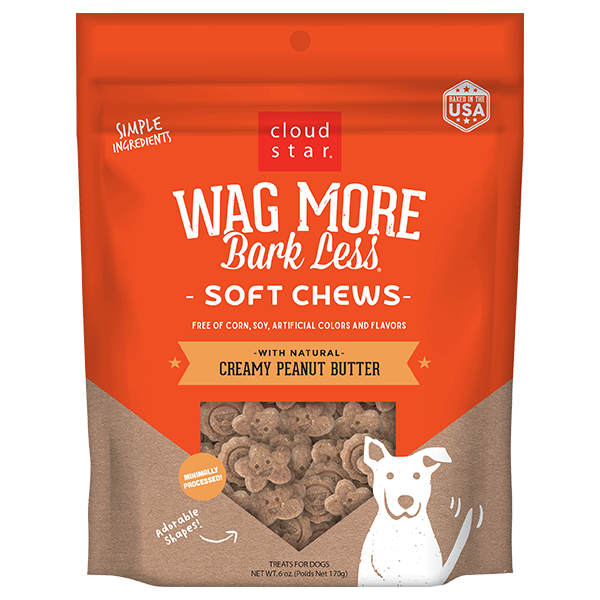 Cloud Star Wag More Bark Less Dog Treats Grain Free Peanut Butter 14oz