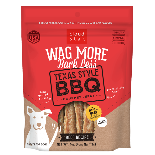 Cloud Star Wag More Bark Less Dog Treats Texas Style BBQ Jerky 10oz