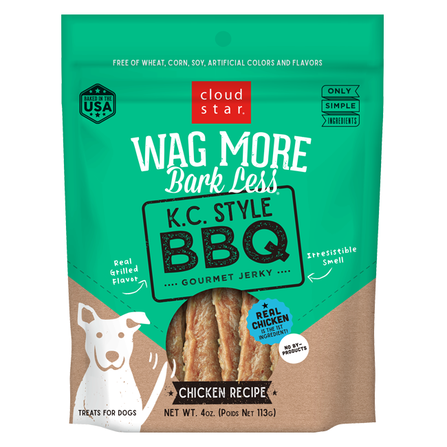 Cloud Star Wag More Bark Less Dog Treats Kansas City BBQ Jerky 10oz