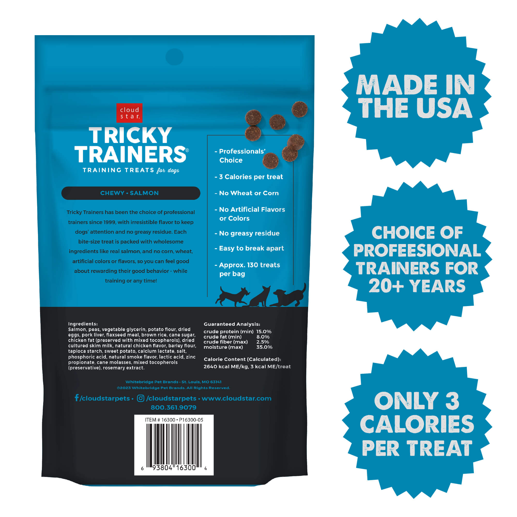 Cloud Star Tricky Trainers Dog Treat Chewy Salmon 5oz