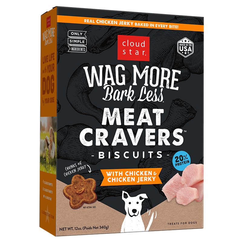 Wag More Bark Less Meat Cravers Chicken & Chicken Jerky Dog Treats 12oz