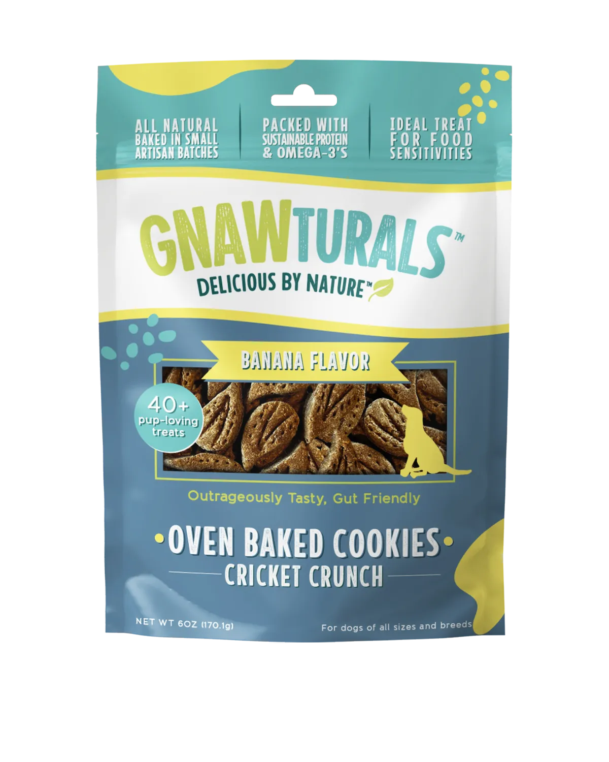 Gnawturals Dog Treats Banana Cricket Crunch 6oz