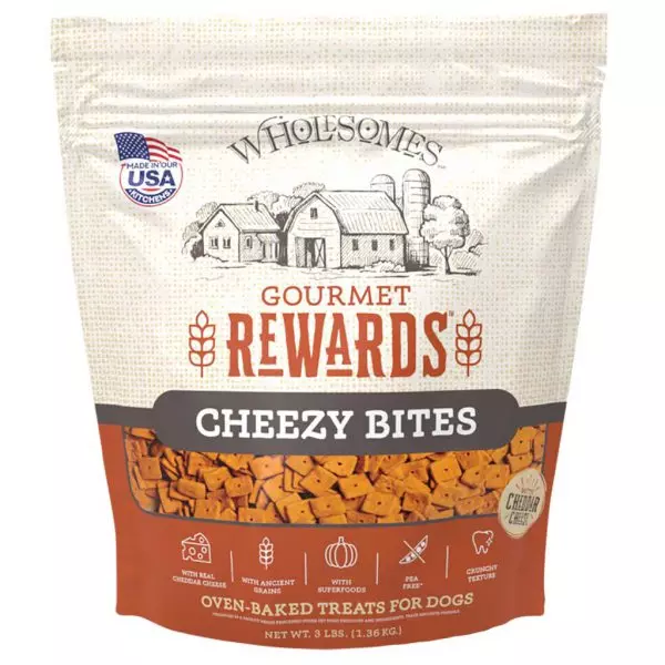 Wholesomes Rewards Dog Treat Cheezy Bites Biscuits 3#