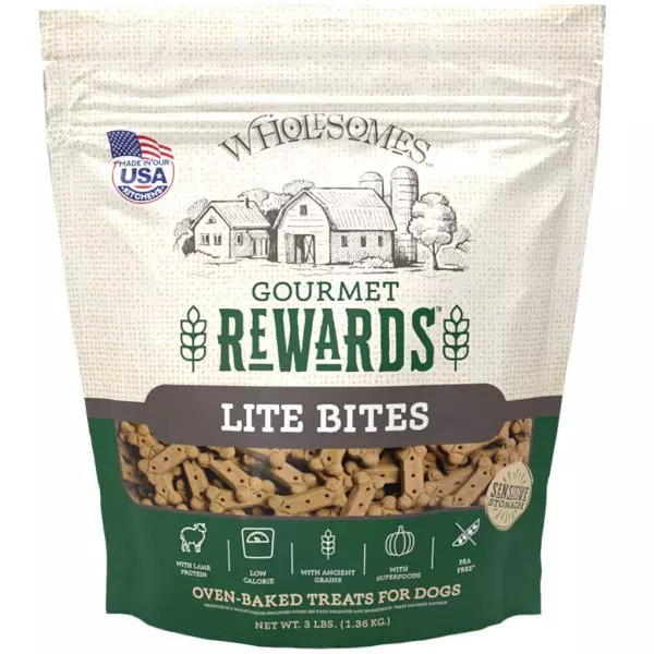 Wholesomes Rewards Dog Treat Lite Bites Lamb Biscuits 3#