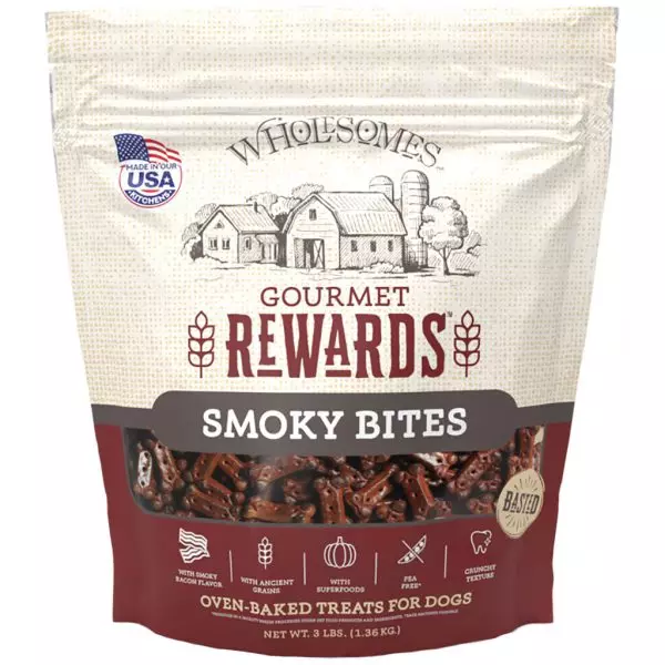 Wholesomes Rewards Dog Treat Smoky Bites Basted Biscuits 3#