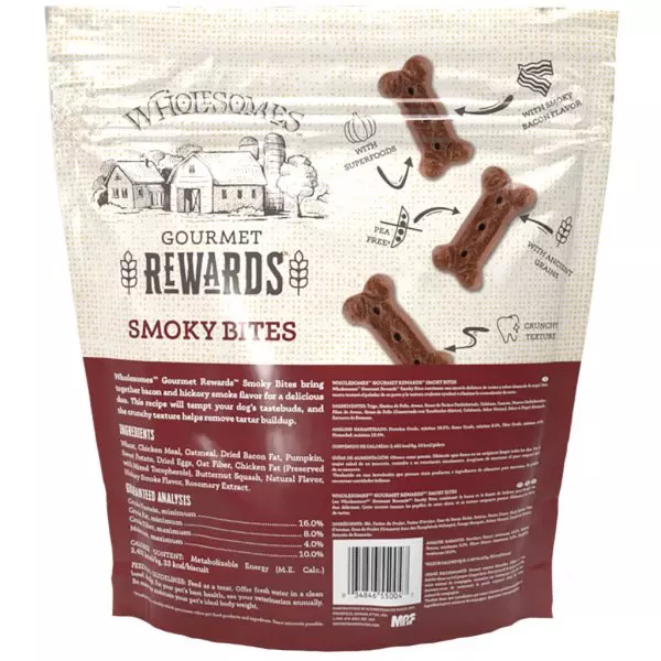 Wholesomes Rewards Dog Treat Smoky Bites Basted Biscuits 3#