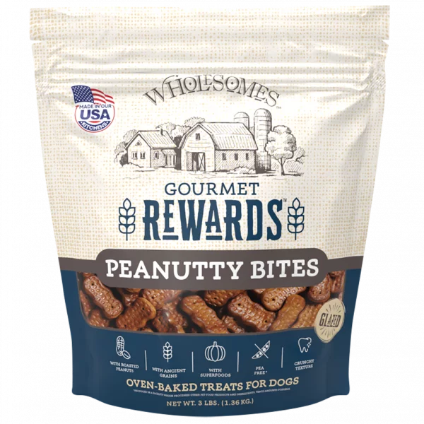 Wholesomes Rewards Dog Treat Peanutty Bites Biscuits 3#